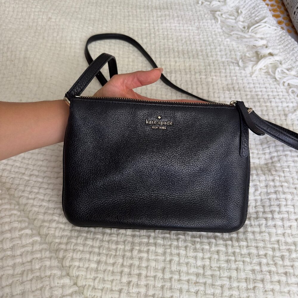 Kate Spade Triple Gusset Crossbody Bag Black